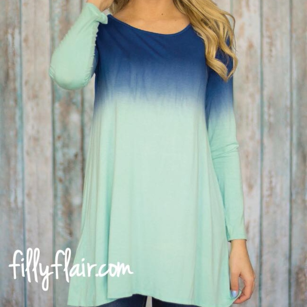 Ombre Blue to Mint Tunic
